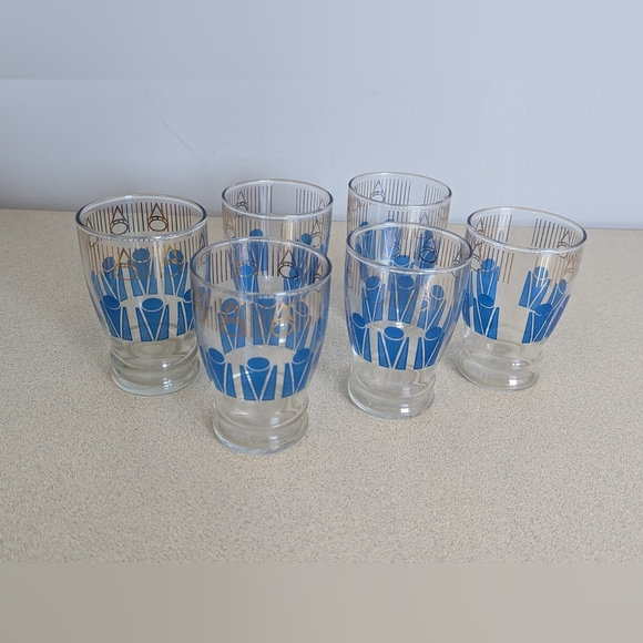 MCM Set of 6 Glasses Vintage Barware Vintage Juice Glasses MCM Tumblers Domimion - Picture 5 of 9